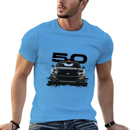 Black Mustang S550 T-Shirt for a boy hippie clothes vintage plain t shirts men
