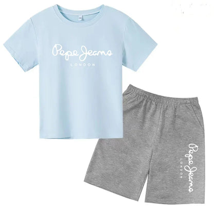 Kids Summer T-shirt Boys Girls Toddler Clothes Charming Letter Print 3-12Y Short Sleevd + Shorts Sports Brand Fashion Casual Set