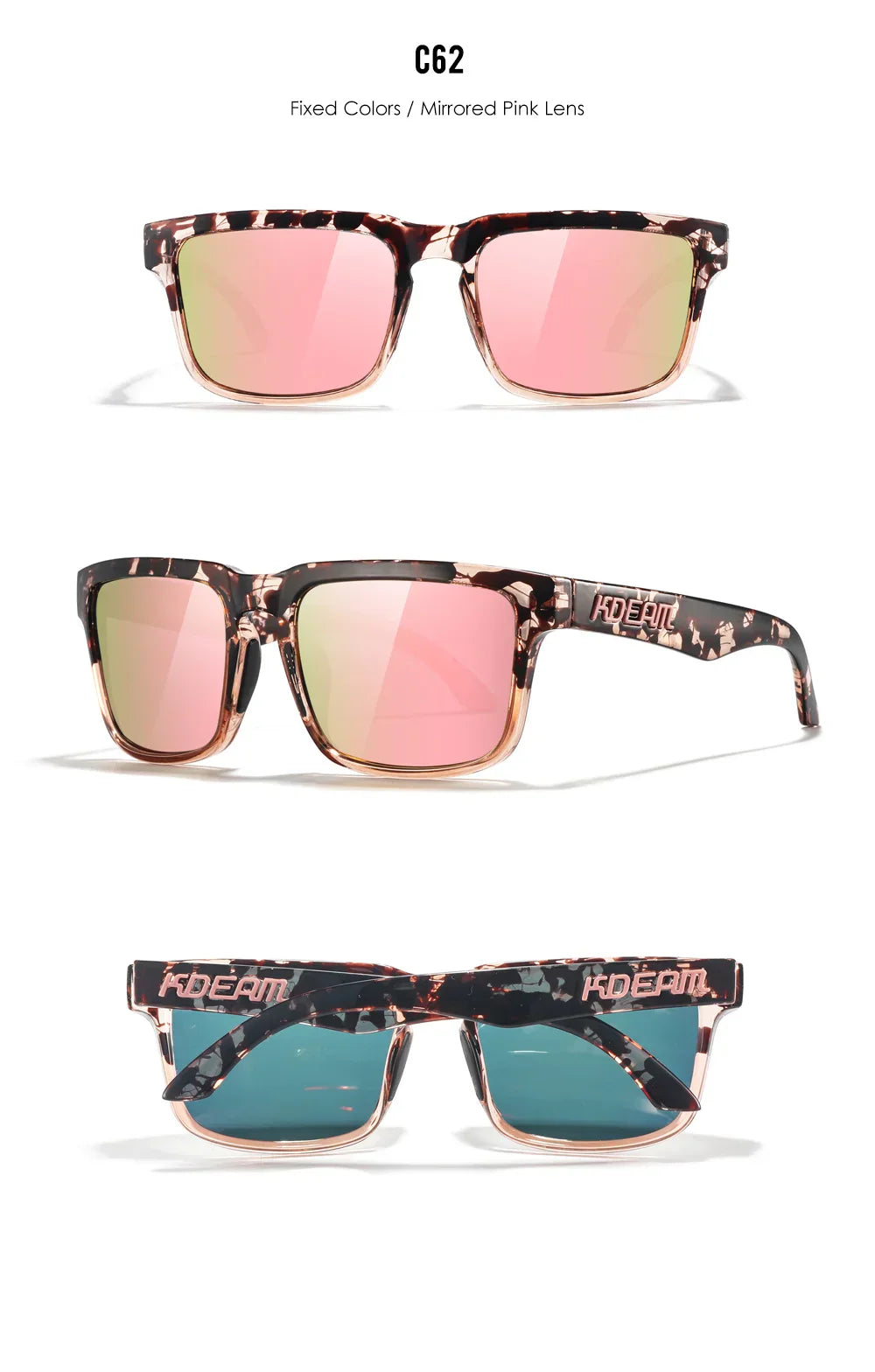 Unisex Square Sunglasses Polarized Coated Lens Suitable For Driving Fishing Sunglasses Anti-Blue Light Computer Eyeglasses