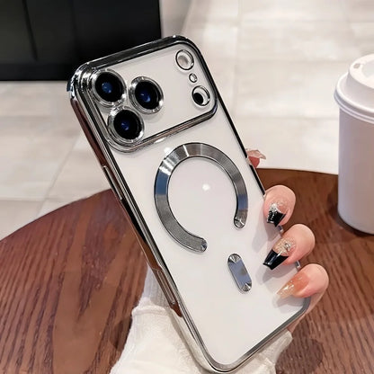Magsafe Magnetic Plating Phone Case For iPhone 17 Air Pro Max 17Pro Bumper Case For iPhone17 Pro Max Clear Back Cover