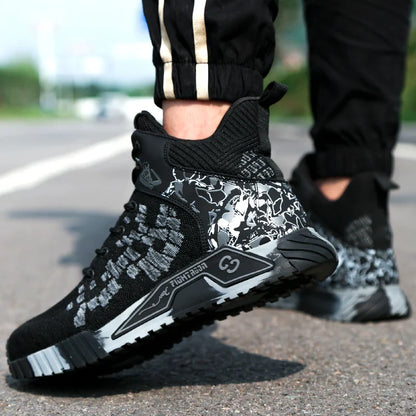 High Top Safety Shoes Men Anti Smashing Anti Puncture Work Shoes Men Work Safety Boots Men's Fashion Security Protective Boots