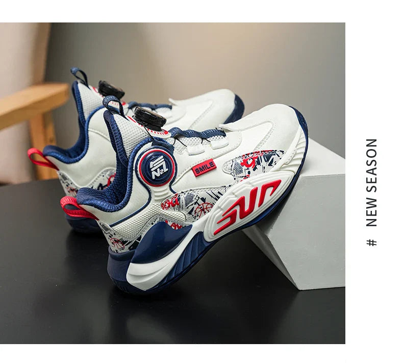 Children‘s Basketball Shoes Non-slip Breathable Basketball Training Sneakers Leather Boys Girls Athletic Shoes Kids Running Shoe