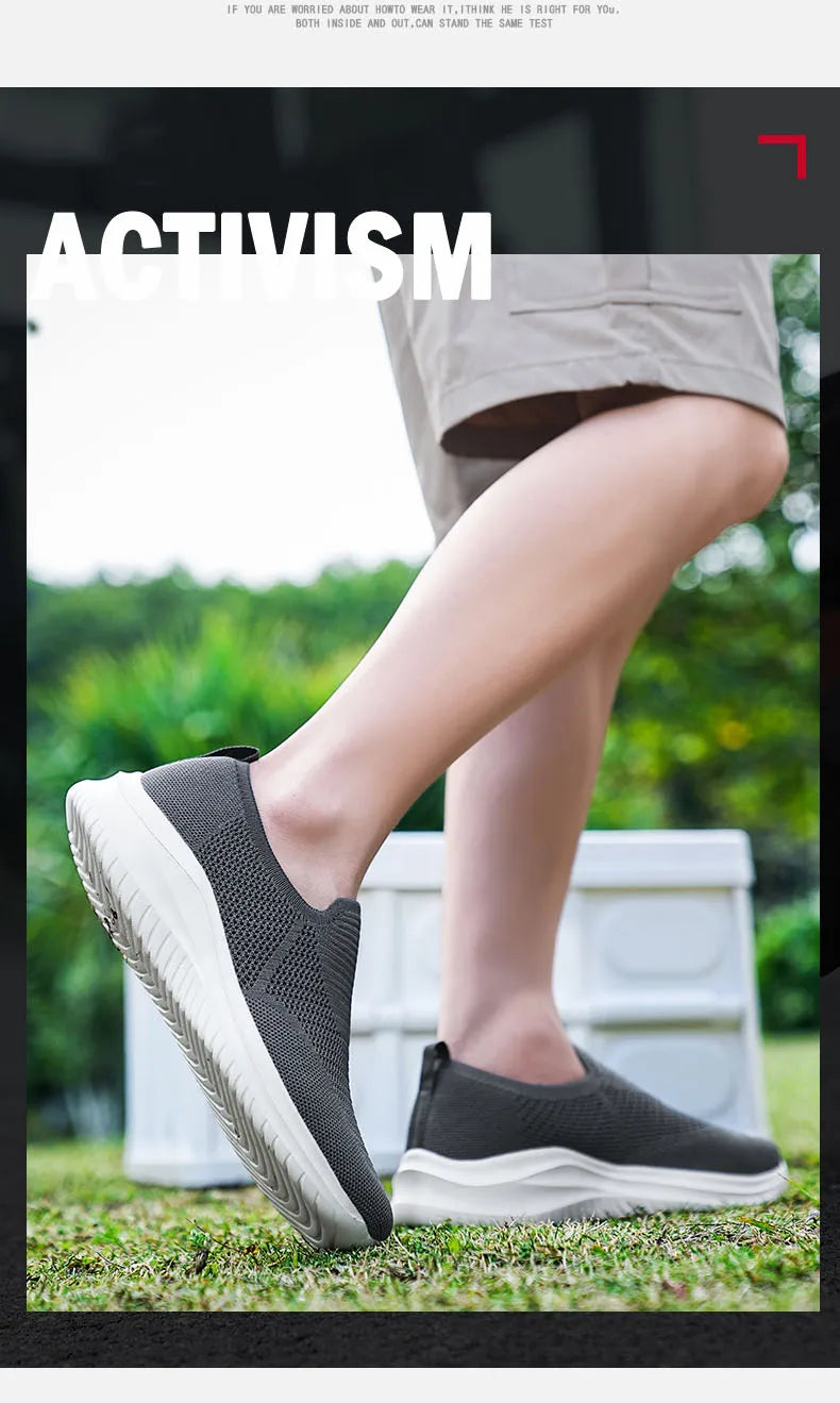 Men's Vulcanized Shoes Fashion Breathable Outdoor Mesh Casual Sneakers Lightweight Comfortable Men Tenis Masculino Walking Shoes