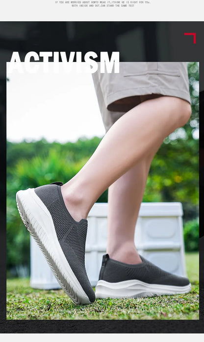 Men's Vulcanized Shoes Fashion Breathable Outdoor Mesh Casual Sneakers Lightweight Comfortable Men Tenis Masculino Walking Shoes