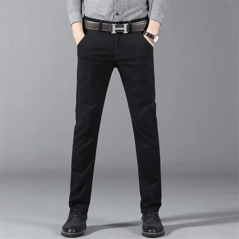 6 Color Men Slim Casual Pants New Classic Business Fashion Comfortable Stretch Cotton Elastic Straigh Trousers Male