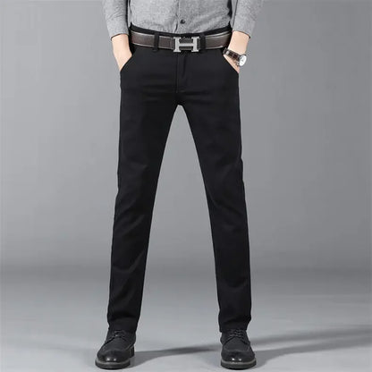 6 Color Men Slim Casual Pants New Classic Business Fashion Comfortable Stretch Cotton Elastic Straigh Trousers Male