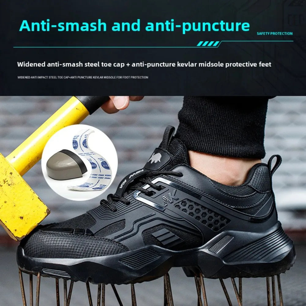 Labor Protection Shoes Are Lightweight Odor Resistant Breathable Smash Resistant Puncture Resistant Wear-resistant Safe for Work