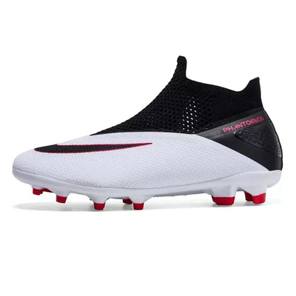 Big Size 49 48 Pro Soccer Boots Long Short Spikes Ankle Boots Children PU Leather Soccer Training Sneakers Outdoor Football