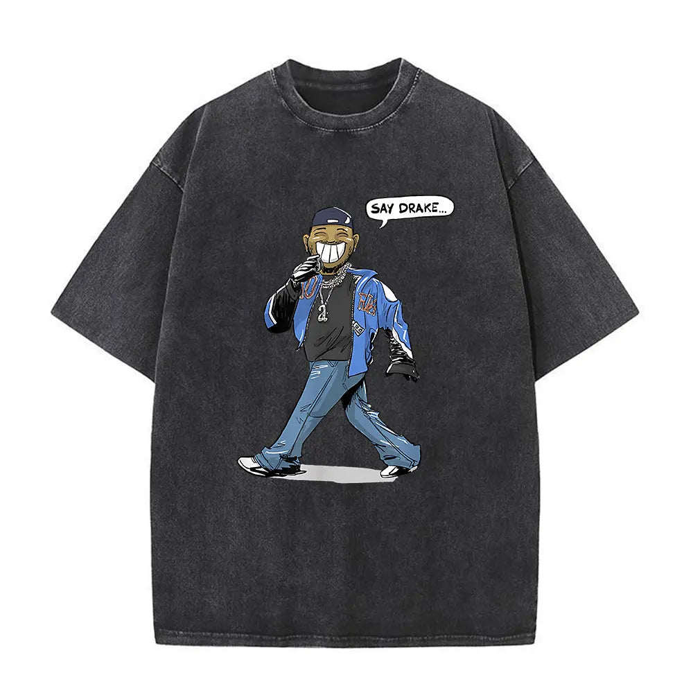 Washed Vintage Rapper Kendrick Lamar Album Merch T-shirts Men's Clothing Hip Hop Retro Oversized T-shirt Fashion Trend Tee Shirt