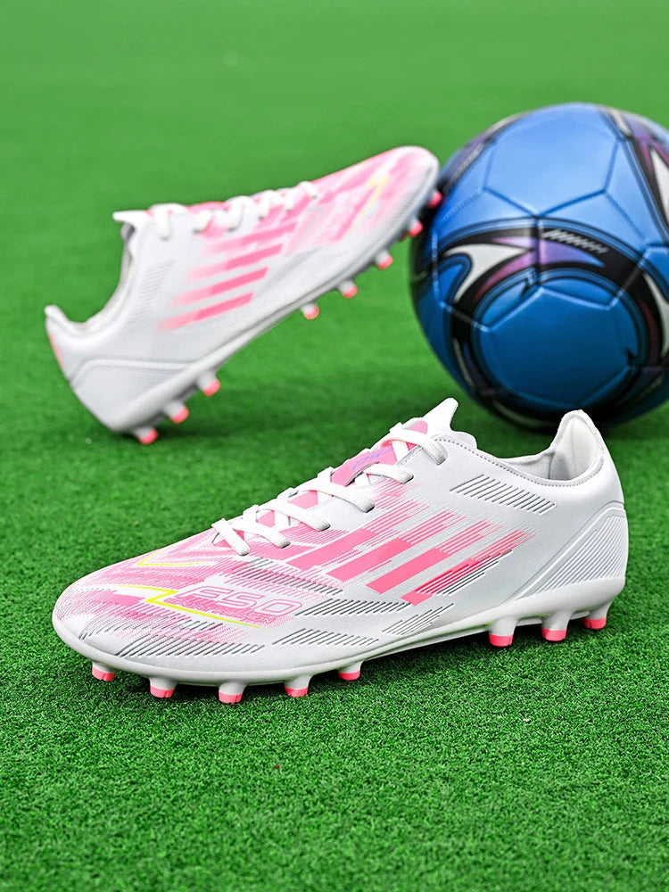 Soccer Cleats for Men Women Breathable Cushioned Insole Anti-Slip Football Shoes for AG/TF Outdoor Sports Boots
