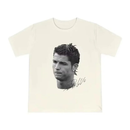 Cristiano Ronaldo Head T Shirt with Signature Trendy Graphic Tee Ronaldo CR7 Cristiano Ronaldo Shirt Ronaldo Vintage Football