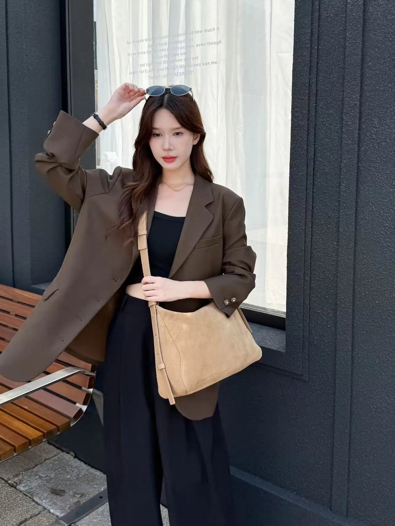 Genuine Grade Suede Leather Luxury Designer Large Capacity Women's Tote Bag Vintage Shoulder Crossbody Underarm Bags Trendy New