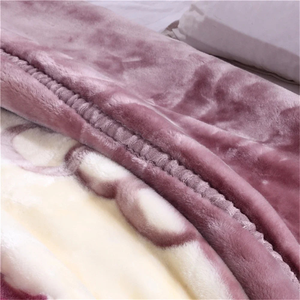 Double Layers Raschel Mink Blankets 6 kilograms Winter Soft Warm Fluffy Weighted Blankets  200*230 Double Blankets