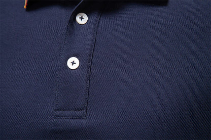 Men's Henley Neck Polo Shirt Cotton Solid Color Long Sleeve Autumn Winter Premium Luxury Mens Top