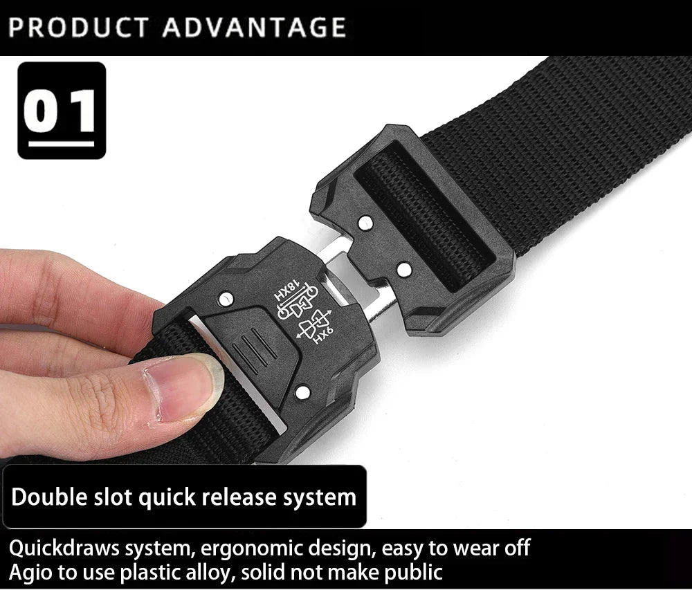 2Pcs Tactical Waist Belt - Durable Automatic Buckle, Perfect for Outdoor Adventures, Unisex Accessories for Men and Women