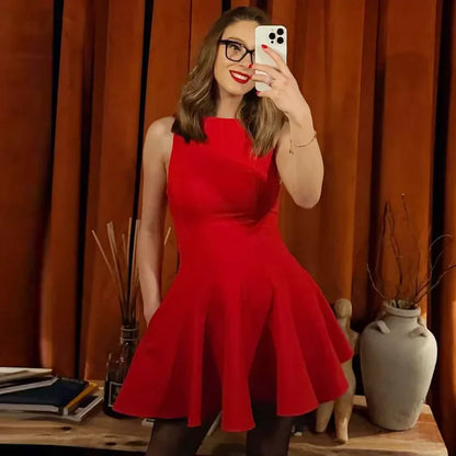 Halter Short Dress Womens Dresses Red Yellow Dress Woman Summer 2025 Ruffled Backless Sleeveless Vestidos Elegant Dress 066