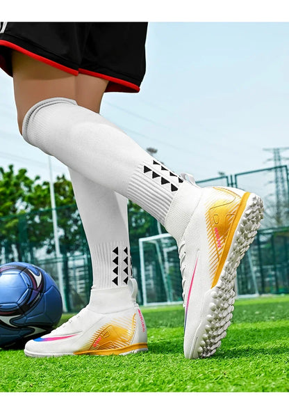 New Men Football Boots Match Outdoor Long Spikes Soccer Shoes Cleats Comfortable Training Sport Adult Breathable Boys Non Slip