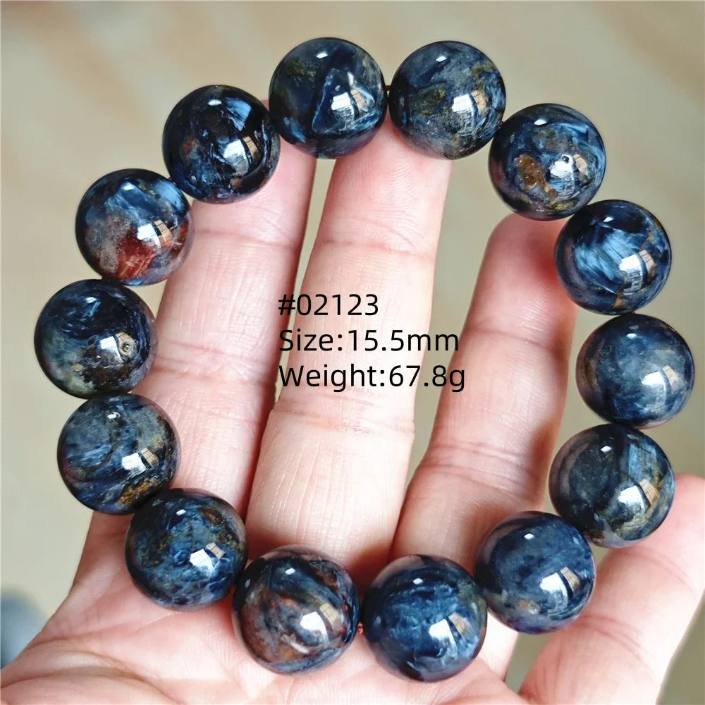 Natural Blue Pietersite Bracelet Women Men Beads Round Beads Chatoyant Cat Eye Fire Pietersite Namibia AAAAAA