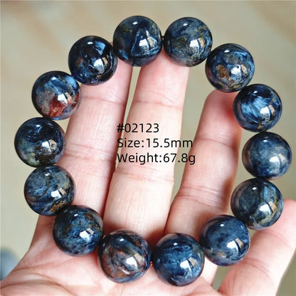 Natural Blue Pietersite Bracelet Women Men Beads Round Beads Chatoyant Cat Eye Fire Pietersite Namibia AAAAAA