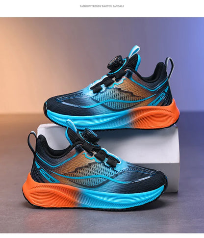 Outdoor Lace-up Boys Girls Knit Jogging Shoes Gym Sneakers Children‘s Basketball Shoes Non-slip Breathable Sports Training Shoes