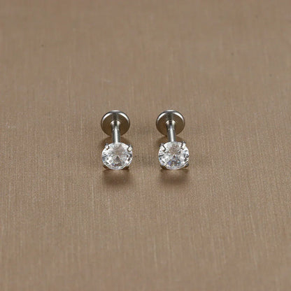 2PC Labret Tragus Stud Earrings 16G Surgical Stainless Steel CZ Crystal  Monroe Helix Cartialge Conch Medusa Lip Body Piercing