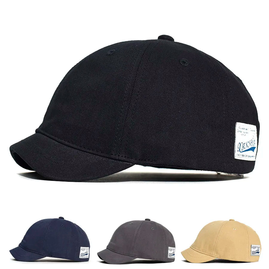 Short Brim Cotton Baseball Cap Men Women Casual Vintage Dad Hat Adjustable