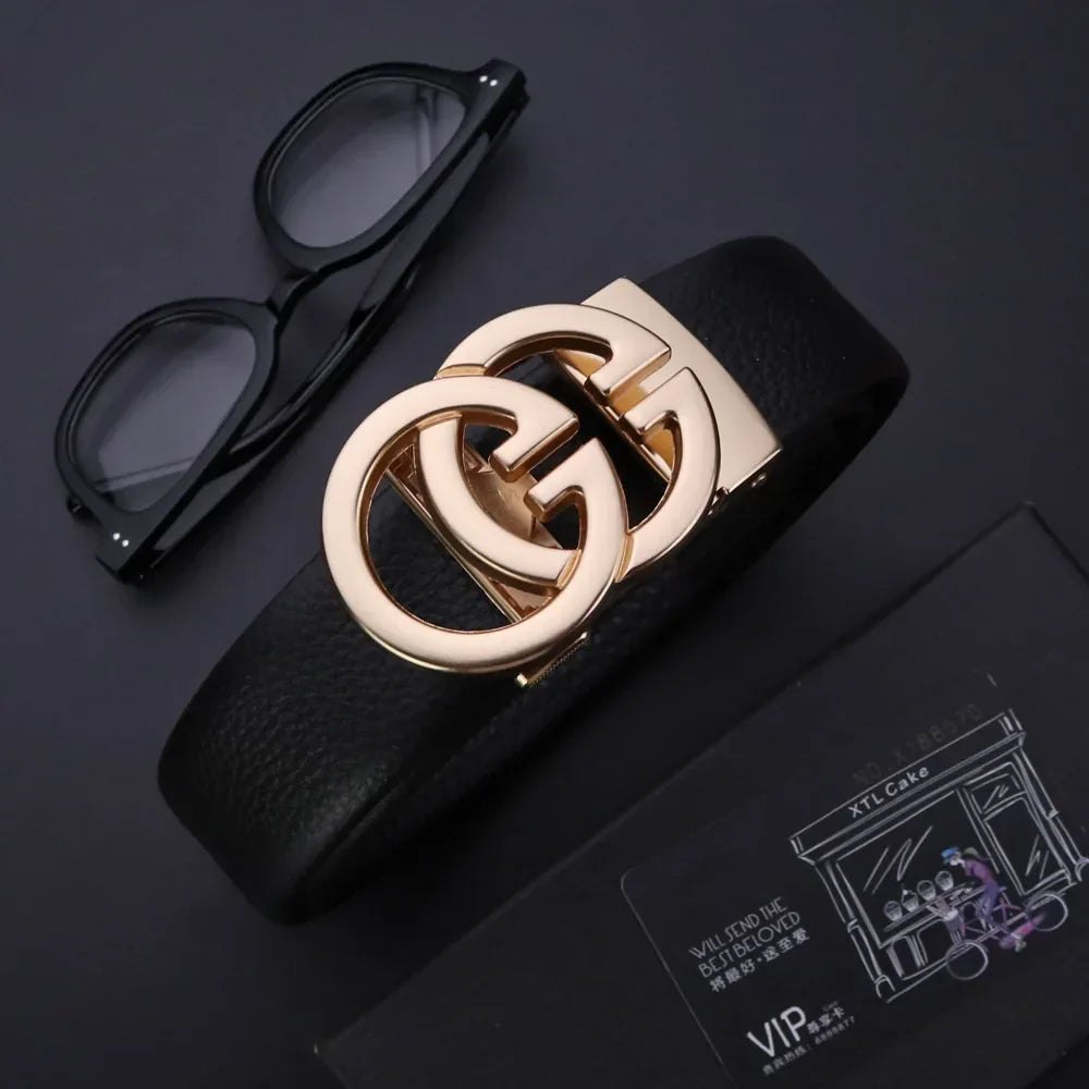 Luxury Brand Famous Genuine Leather Male Belts Business Men Belts for Pants Jeans Strap High Quality Designers Double G Buckle
