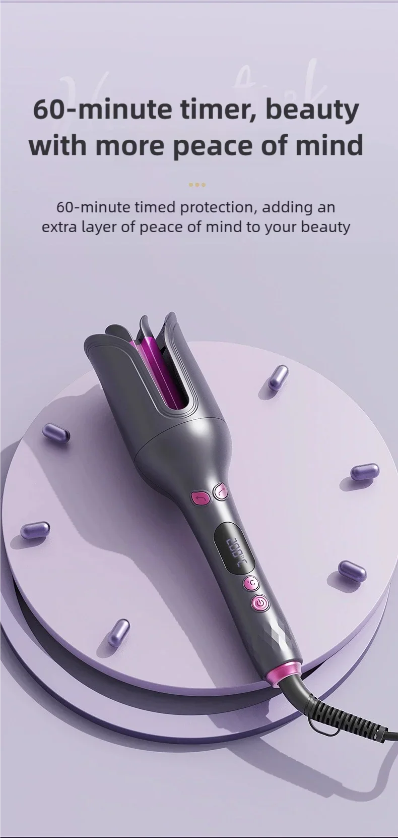 32MM Electric Rotary Curling Iron Automatic Hair Curler Negative Ion Air Rotating Curling Bar Professional Styling Tool