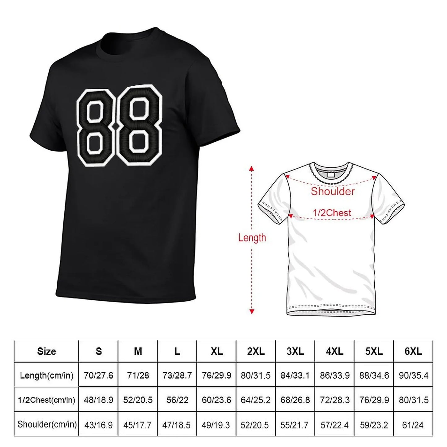 88 Black Jersey Sports Number eighty-eight Football 88 T-Shirt cute clothes graphics sweat funny t shirts for men