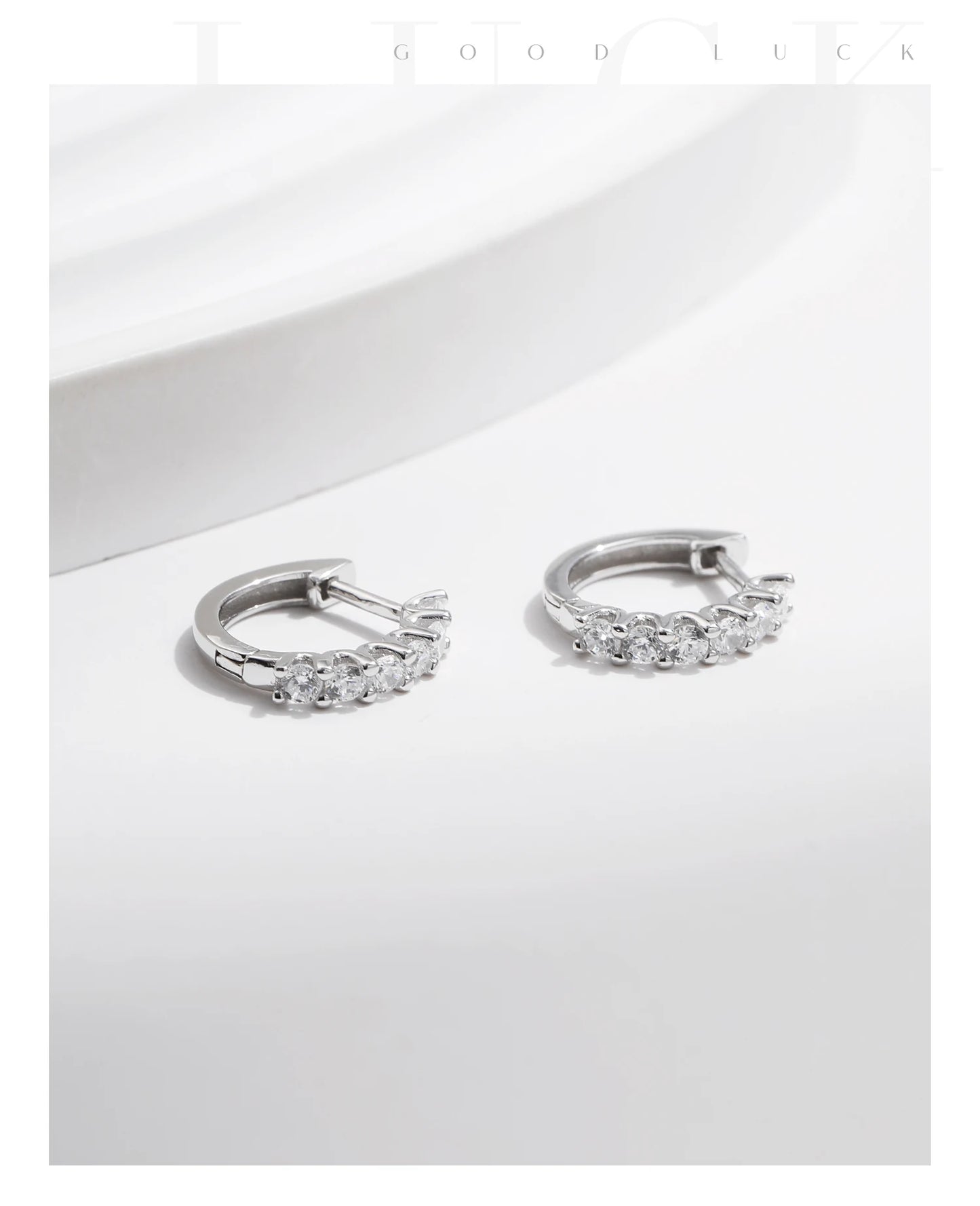 Moissanite Small Hoop Earrings 925 Sterling Silver Hollow Sparkling Ear Buckles For Women Wedding Fine Jewelry
