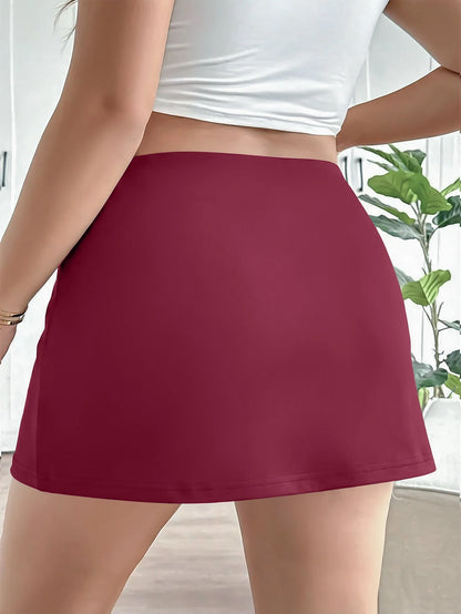 Hot Girl Style High-Elastic Anti-Exposure Mini Skirt,Fake Two-Piece Design for Instant Long Legs,Perfect for Commute,Fitness