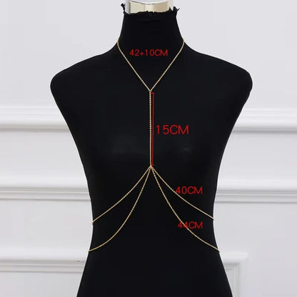 Trendy Cross-Body Body Chain ✨ Sexy Minimalist Integrated Link Jewelry – Versatile Fashion Accessory & Gift for Women
