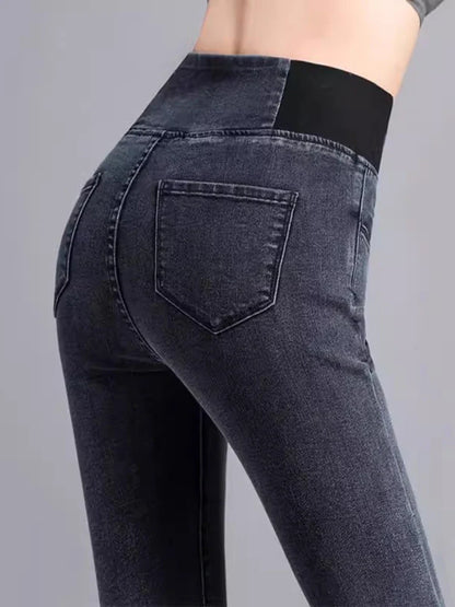 Calça Jeans Feminina Lápis Primavera Outono Cintura Alta Skinny Jeans Novas Coreanas Casuais Elásticas Vaqueros Leggings Vintage Kot Pantolon