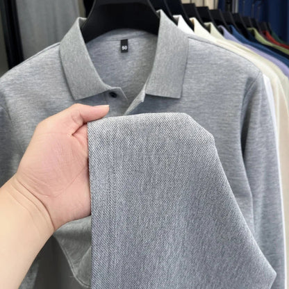 100% Cotton Luxury Brand Men's Polo Shirt Exquisite Dog Embroid Long Sleeve Fashion Quality Lapel T-Shirt Business Casual Menswear