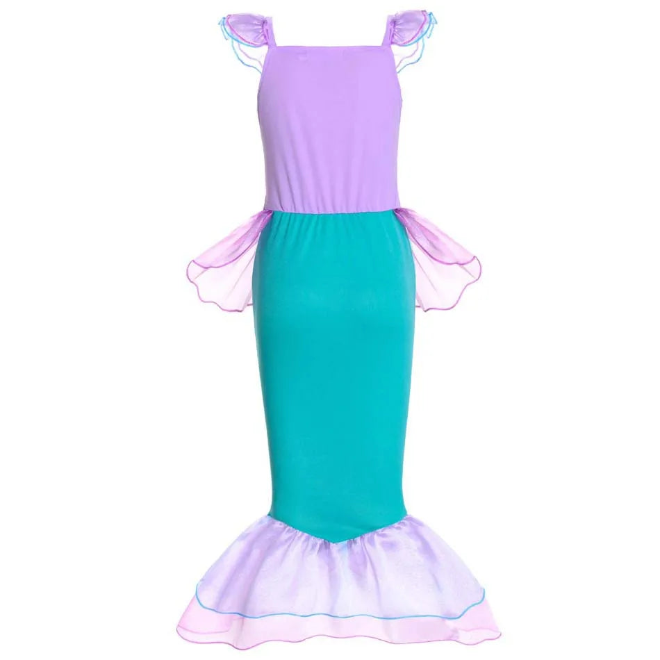 Little Mermaid Ariel Princess Dress for Girl Cosplay Mermaid Party Costume Princess Fancy Vestidos Children Carnival Clothes