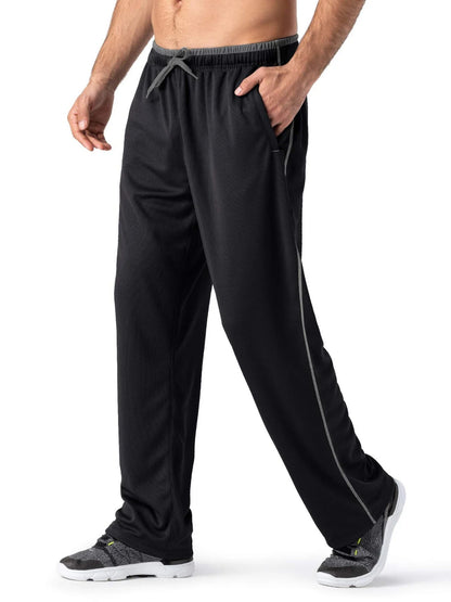 Men's Quick Dry Lightweight Elastic Outdoor Hiking Jogging Running Pants Straight Fitness Gym Exercise Yoga Sweatpants