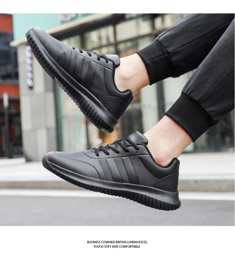 Casual Chef Shoes four Season new Lightweight Soft Sole Comfort Oil proof Men and Women's Chef Business Work Leather Shoe