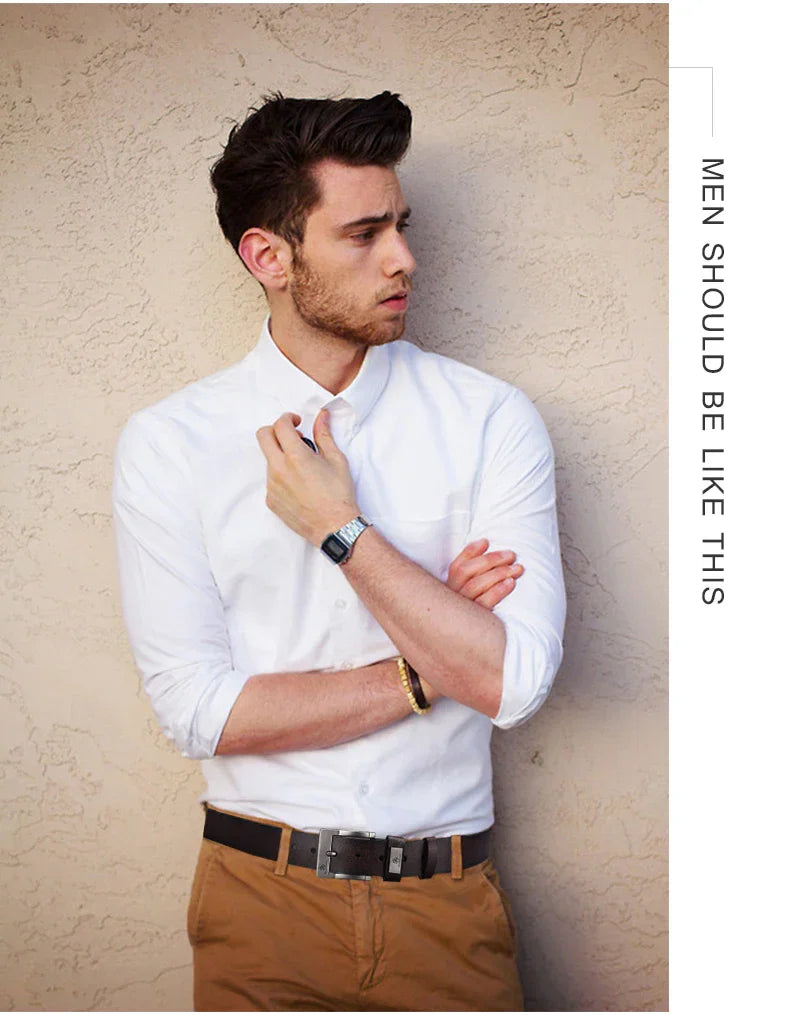 Men's Cow Leather Belts Luxury Strap Male Belts For Fashion Classice Vintage Pin Buckle Men Belt High Quality
