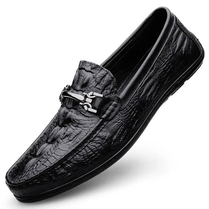 Genuine Leather Men Casual Shoes Luxury Brand New Mens Loafers Moccasins Breathable Slip on Black Driving Shoes Plus Size 37-45