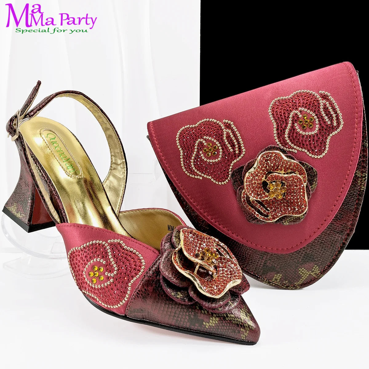 Spring New Design Italian Ladies High Heels Shoes Matching Irregular design Bag in Yellow Color with Appliques