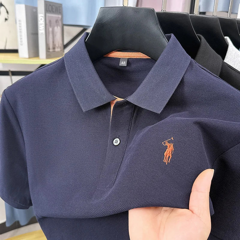 Luxury brand 100% cotton short sleeve polo shirt summer new trend Paul pony embroidery T-shirt business golf casual men's wear