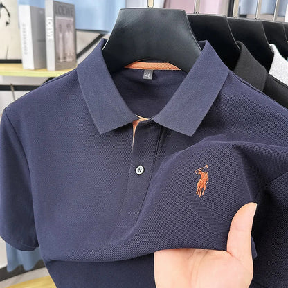 Luxury brand 100% cotton short sleeve polo shirt summer new trend Paul pony embroidery T-shirt business golf casual men's wear
