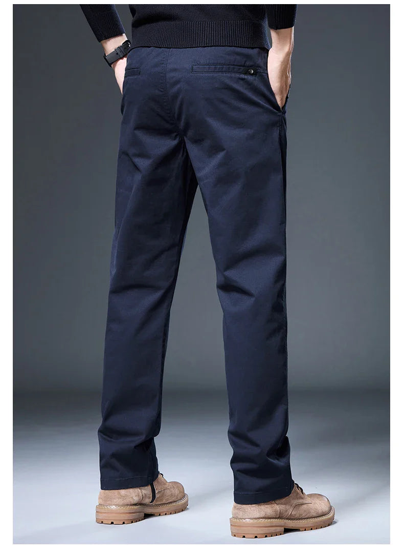 Spring Autumn Male Casual Pants Korean Mens Clothing Business Straight Work Trousers Solid Color Classic Versatile Man Pants