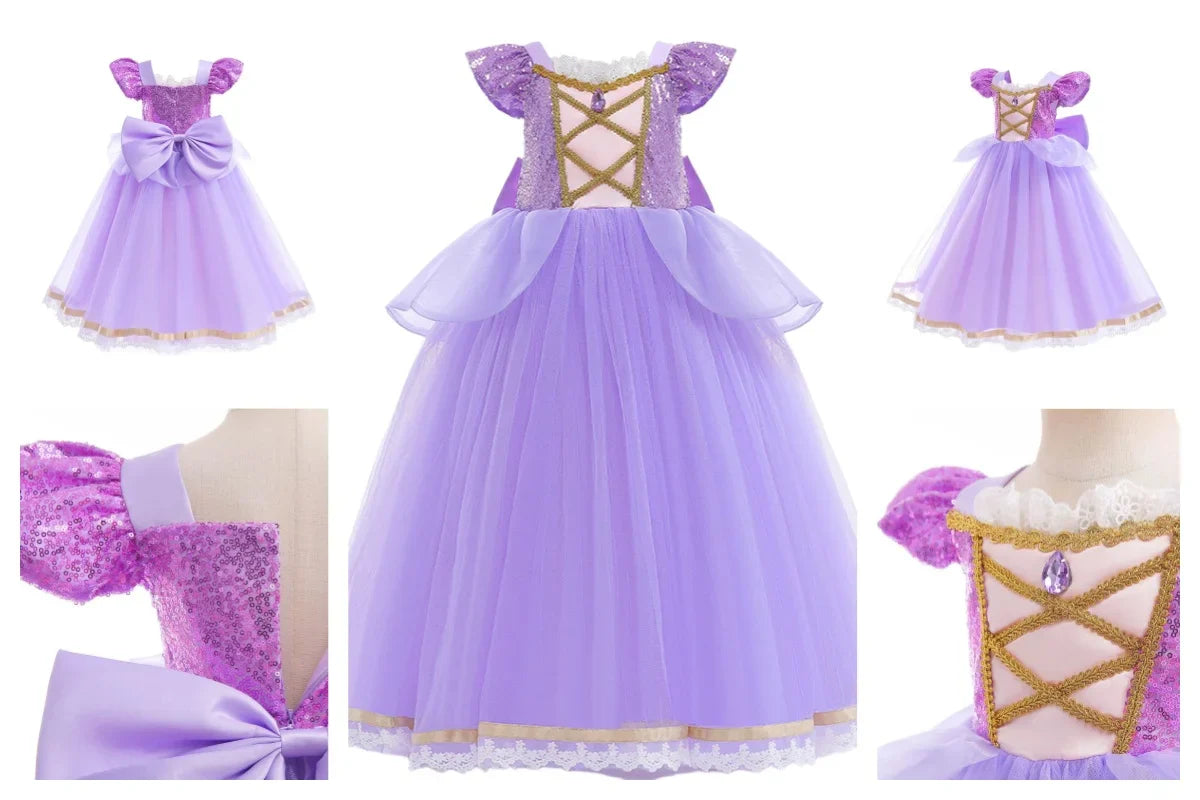 Cinderella Anna Elsa Costume Children Princess Dress for Girls Kids Cosplay Snow White Christmas Carnival Party Disguise Outfit