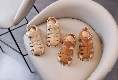 1-6 Years Children Summer Outdoor Beach Shoes Girls Princess Vintage Suede Sandals for Kids Boy 2026 New Arrival Footwear I01121