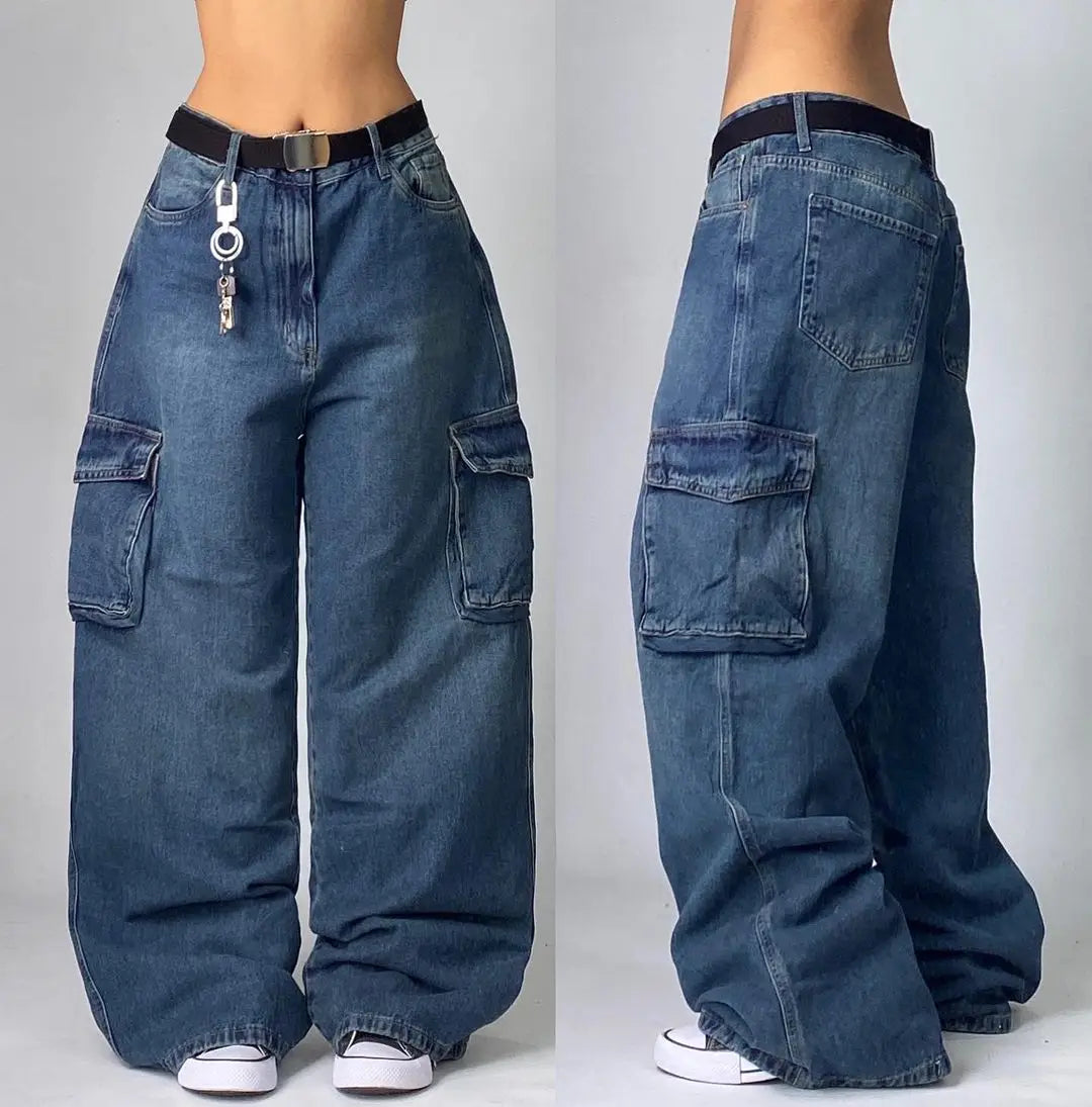 Streetwear New Fashion Oversized Printed Embroidered Baggy Jeans Women Y2K Gothic Harajuku Vintage Pop High Waist Wide Leg Pants