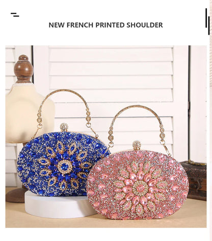 Cross-border explosive sunflower dinner bag Fashion banquet clutch bag Dress evening bag Diamond set bag European and American p