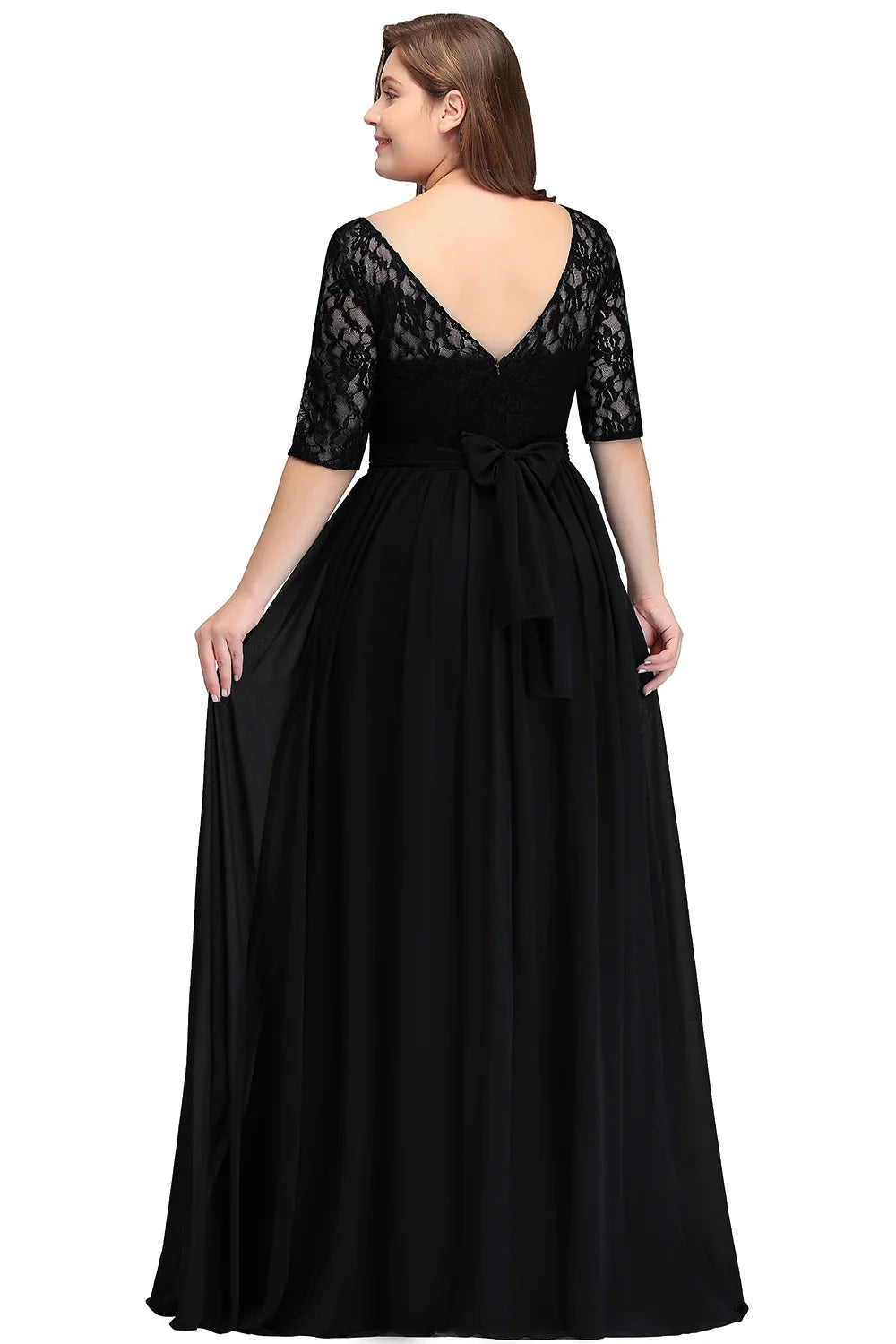 Burgundy Plus Size Bridesmaid Dresses Long V Back Sleeveless Evening Party Prom Gowns A-line Birthday Gift Women Robe De Soiree