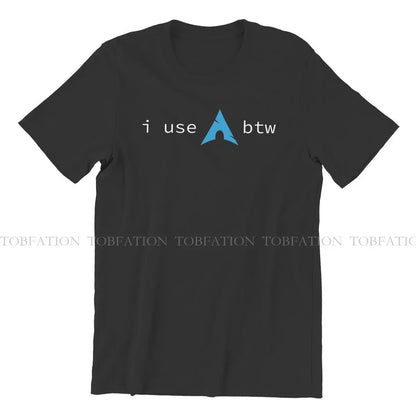 Use Arch Btw Man's TShirt Linux Operating System Tux Penguin Crewneck Tops 100% Cotton T Shirt Humor High Quality Birthday Gifts