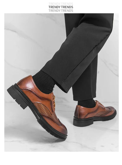Men's Dress Shoes Fashion Brogues Social Shoe Male High Quality Business Leather Men's Formal Shoes Wedding Formal Shoes For Man